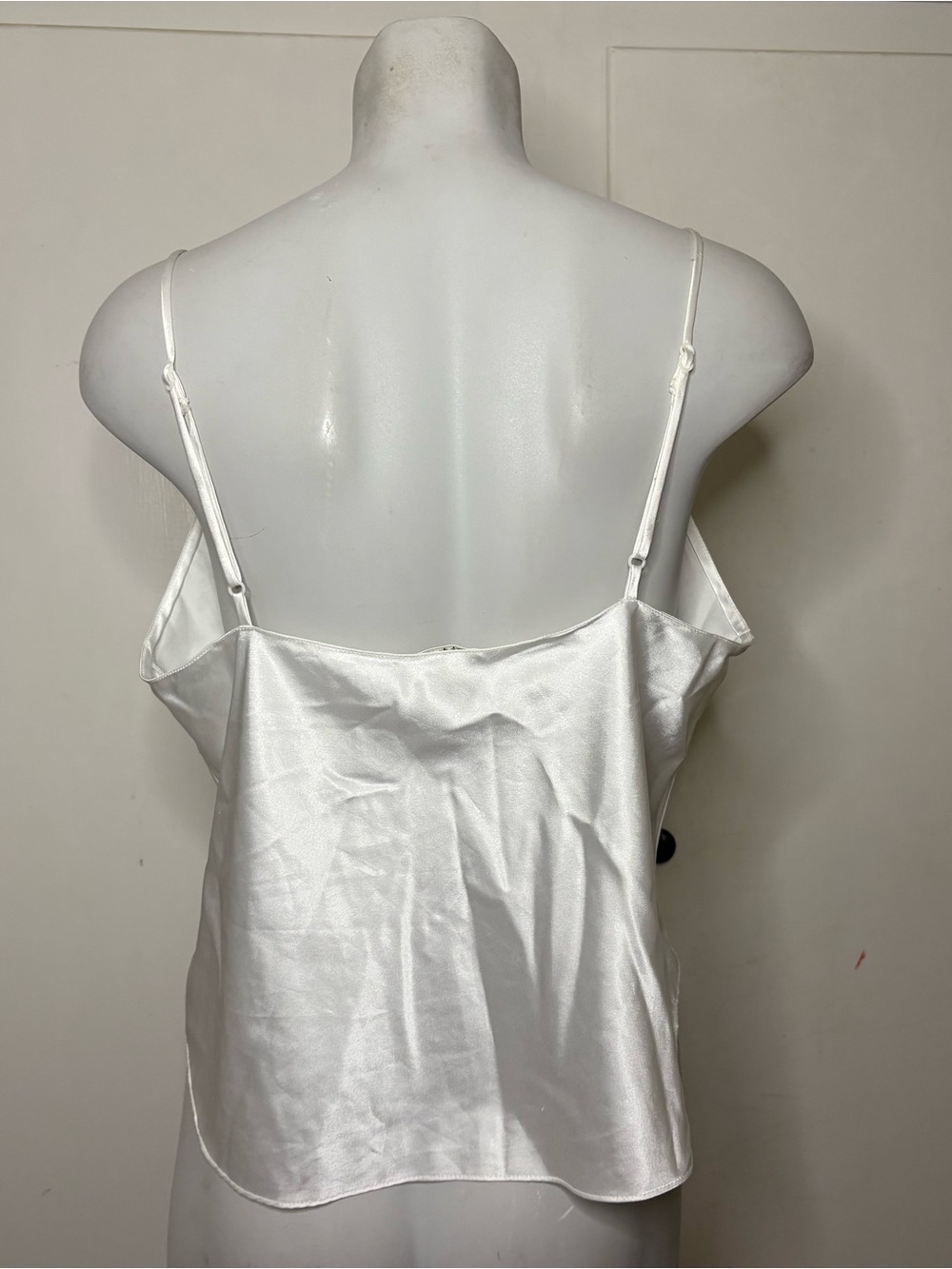 Vintage 90s Calvin Klein Simple White Satin Lingerie Cami - Picture 4 of 5